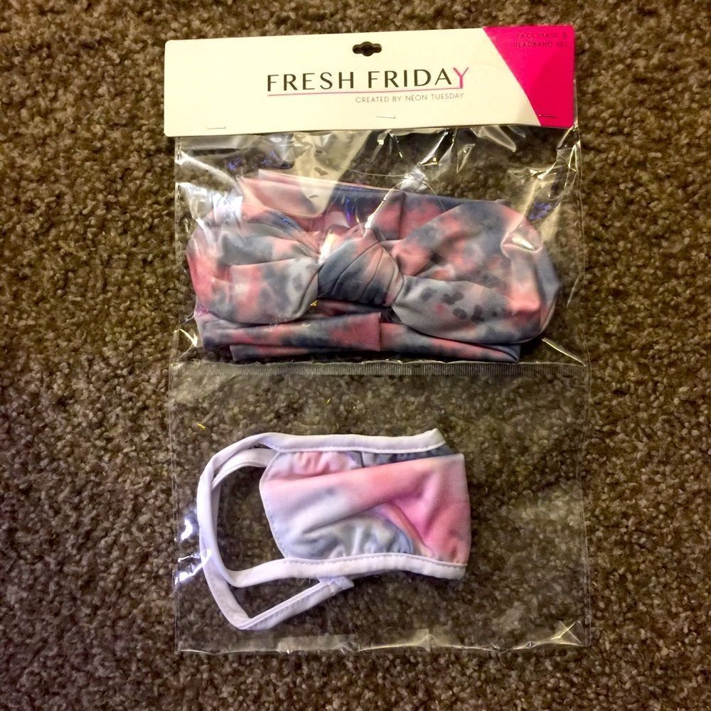Tie Dye Face Mask and Headband Set